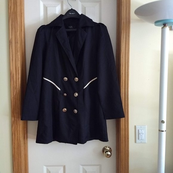 vintage 80s NWT double breasted peplum blazer coat - Picture 1 of 12